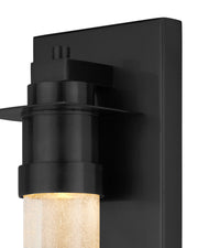 Provence Outdoor Wall Sconce in Matte Black / Clear