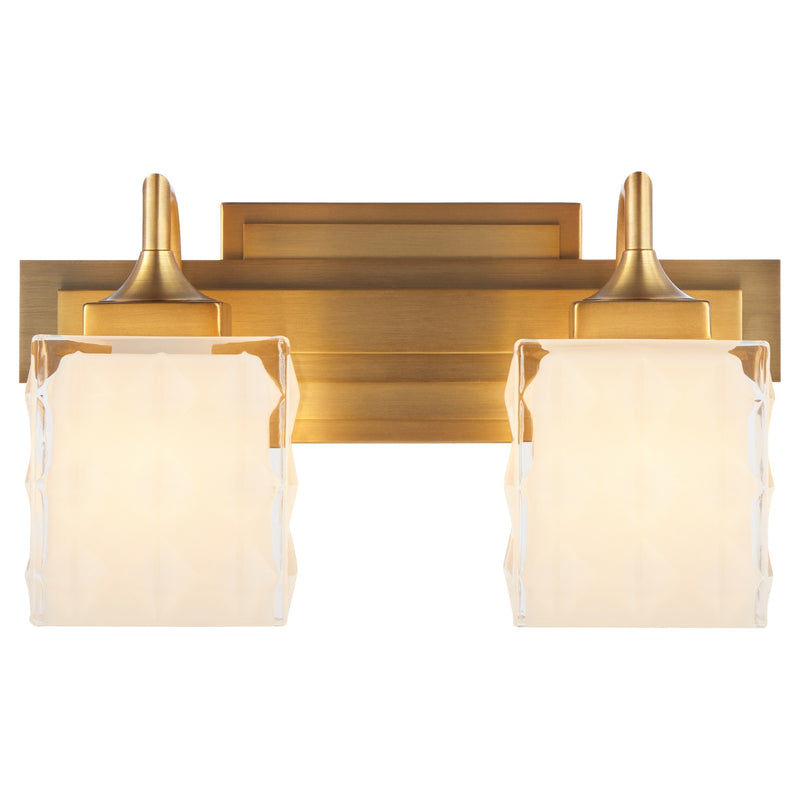 Diamonte 2 Light Vanity Light in Brushed Brass