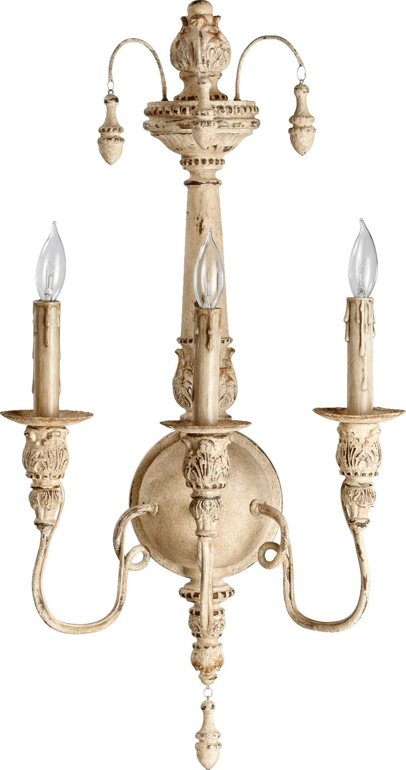 Salento 3 Light Wall Sconce in Persian White
