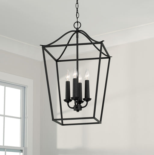 Grady Small 4-Light Chandelier in Black Iron