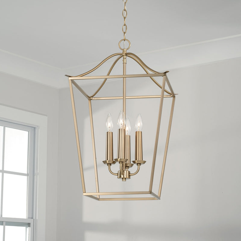 Grady Small 4-Light Chandelier in Matte Brass