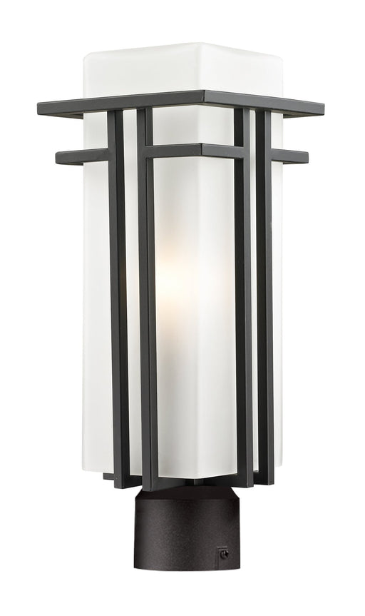 Abbey 1 Light Outdoor Post Mount Fixture in Outdoor Rubbed Bronze, Post Top Only