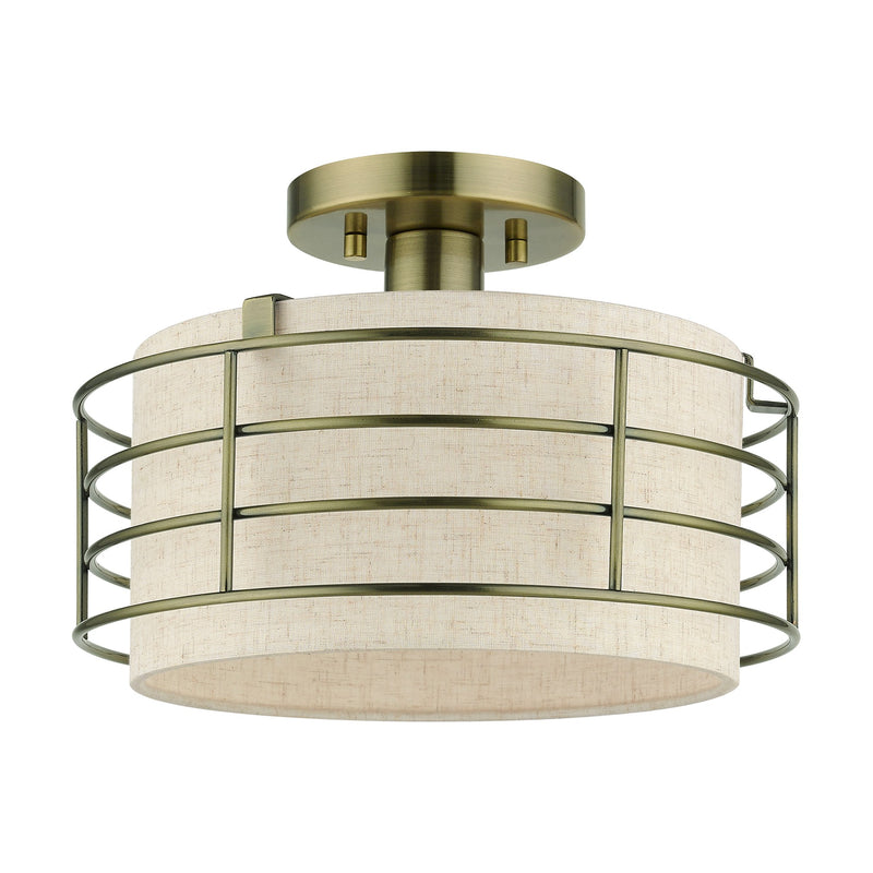 Blanchard Medium Semi-Flush Mount in Antique Brass