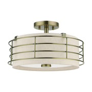 Blanchard 3-Light Large Semi-Flush Mount in Antique Brass