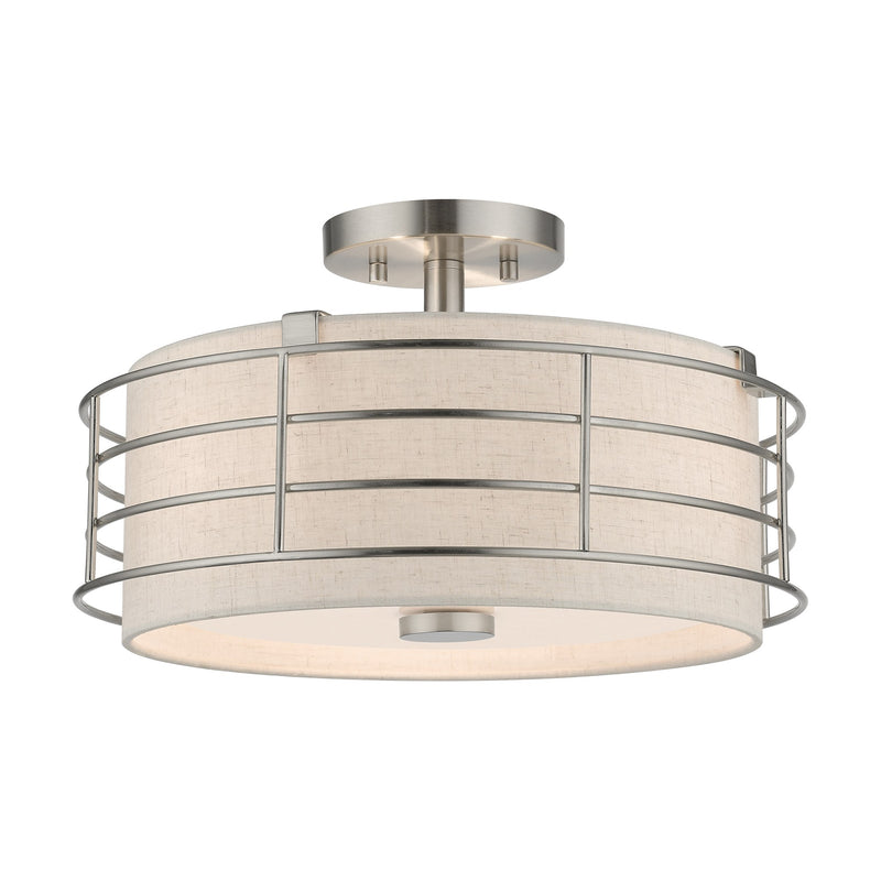 Blanchard 3-Light Large Semi-Flush Mount in Brushed Nickel