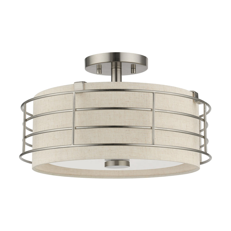 Blanchard 3-Light Large Semi-Flush Mount in Brushed Nickel