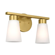 Stamos 2-Light Bath Vanity Light in Brushed Gold