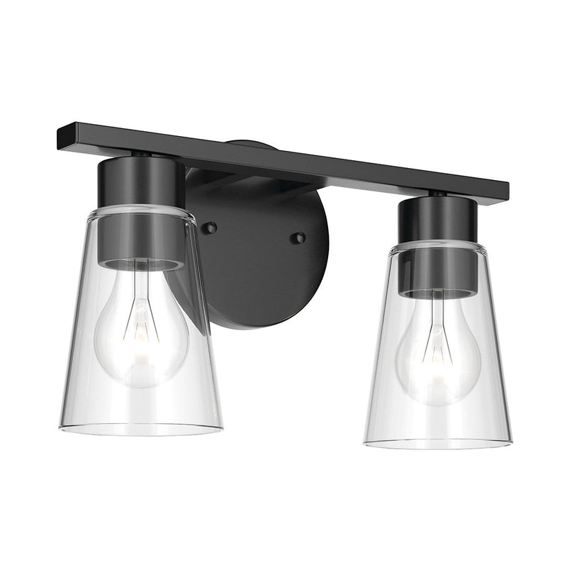 Stamos 2-Light Bath Vanity Light in Black