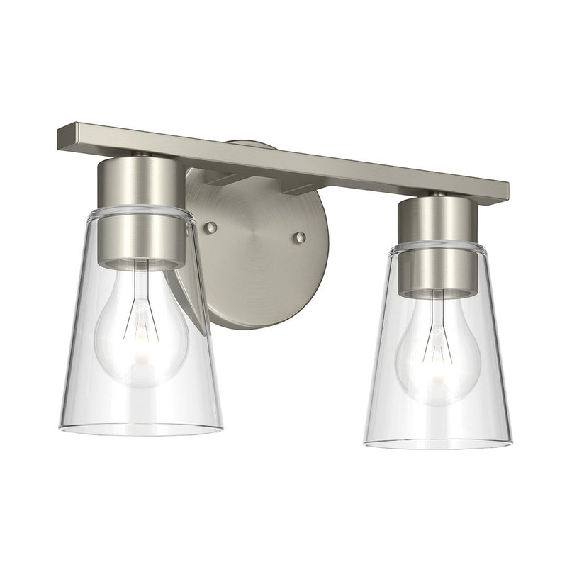 Stamos 2-Light Bath Vanity Light in Brushed Nickel