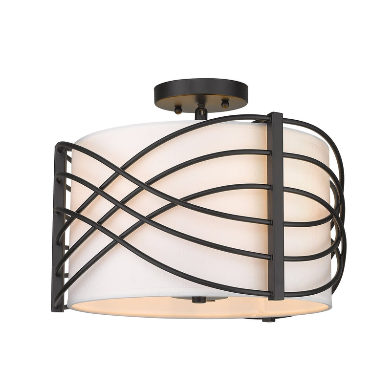 Zara 3-Light Semi-Flush Mount in Matte Black
