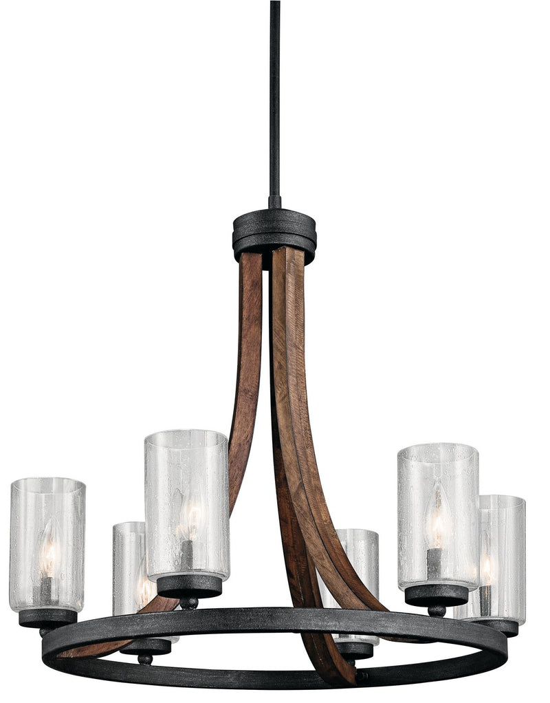 Grand Bank 6-Light Chandelier in Auburn Stained