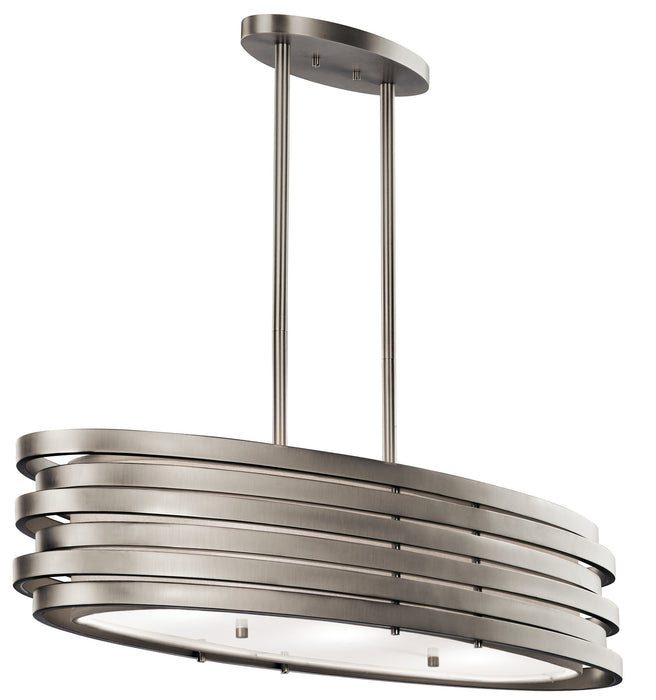 Roswell Oval Chandelier/Pendant 3-Light in Brushed Nickel