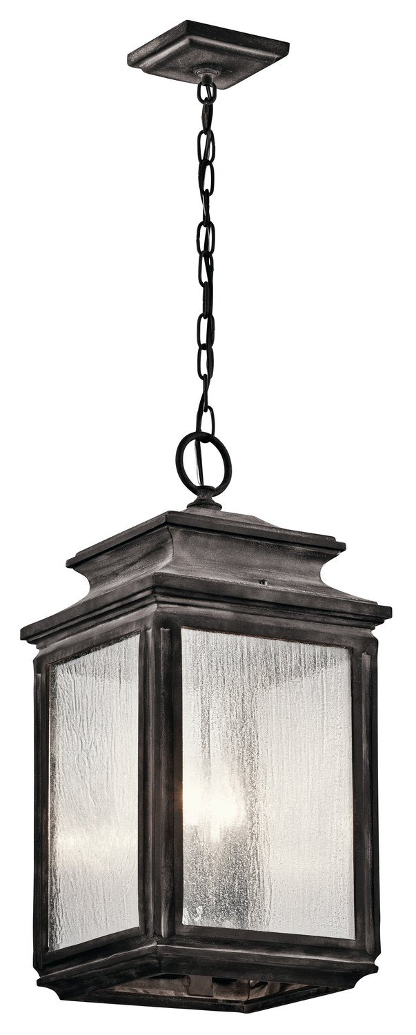 Wiscombe Park 4-Light Outdoor Lantern Pendant in Weathered Zinc