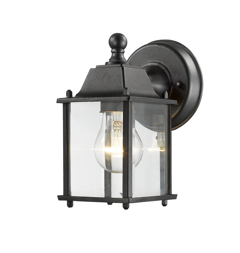 Waterdown 1 Light 6" Outdoor Wall Light, 8.5" Tall in Black