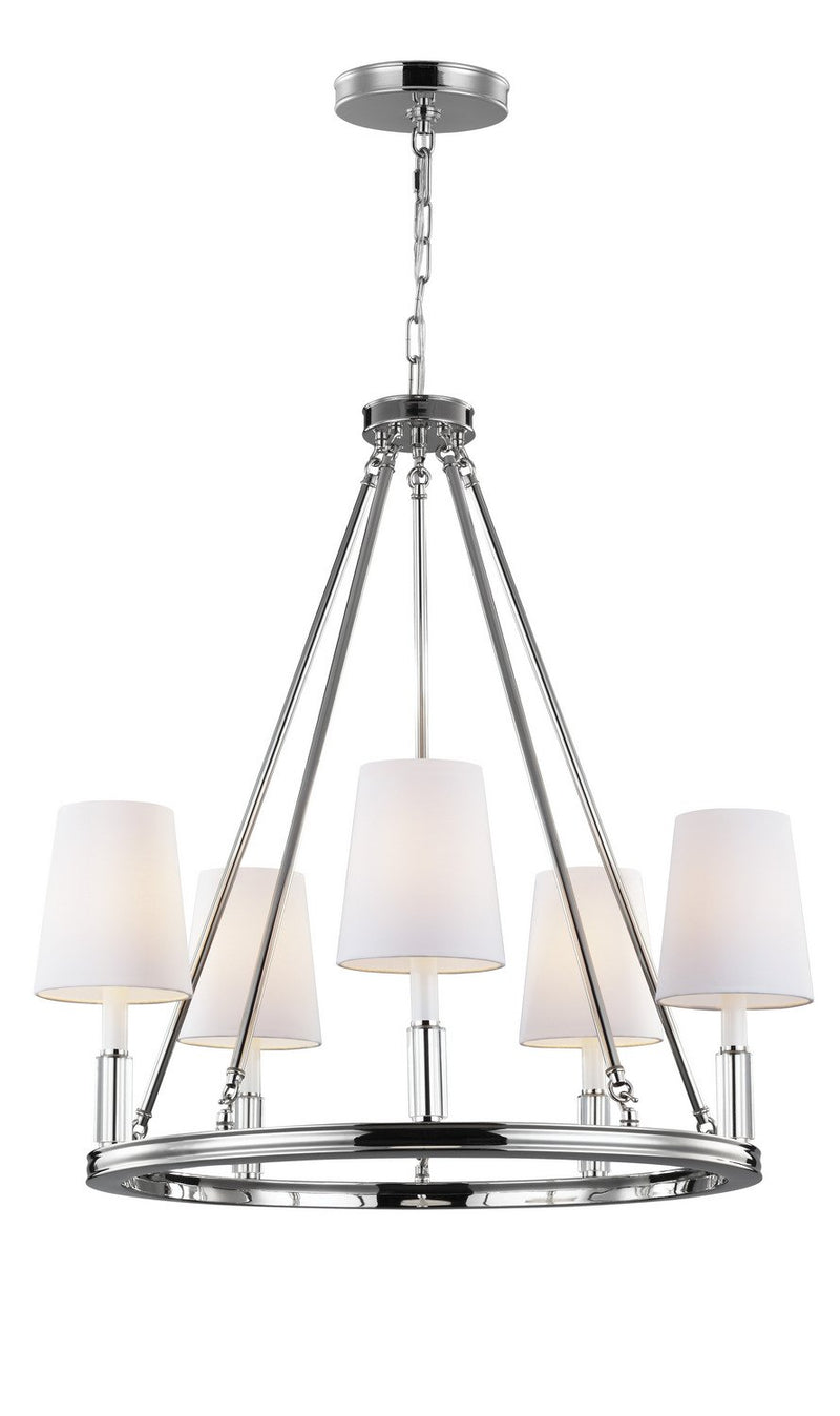 Lismore 5-Light Chandelier in Polished Nickel