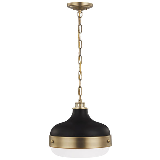 Cadence Two Light Pendant in Dark Antique Brass / Matte Black