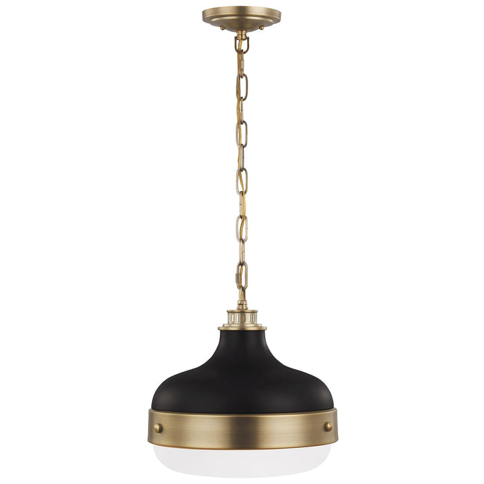 Cadence Two Light Pendant in Dark Antique Brass / Matte Black