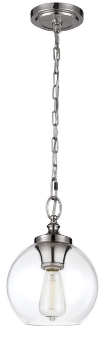 Tabby One Light Pendant in Polished Nickel