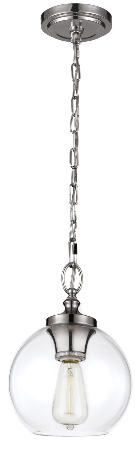 Tabby One Light Pendant in Polished Nickel