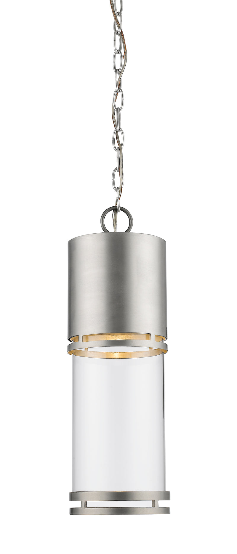 Luminata 1 Light 5.88" Outdoor Chain Mount Ceiling Fixture in Brushed Aluminum