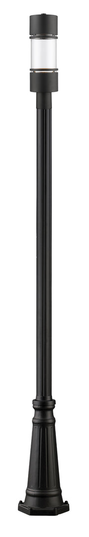 Luminata 1 Light 5.88" Outdoor Post Mount Fixture in Black, 96" Cast Post, 10" Base