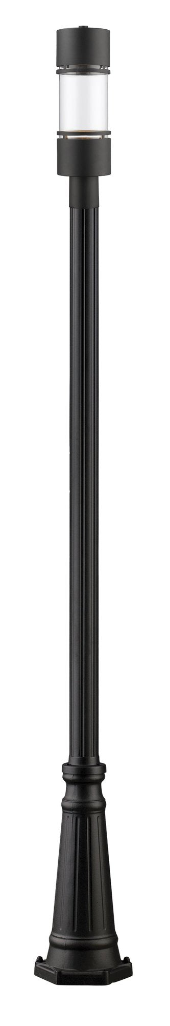 Luminata 1 Light 5.88" Outdoor Post Mount Fixture in Black, 96" Cast Post, 10" Base