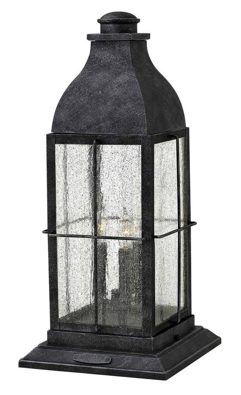 Bingham 3-Light Outdoor Pier Mount Light in Greystone