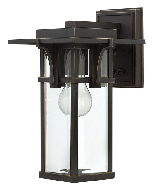 Manhattan Small Outdoor Wall Lantern with Clear Beveled Glass in Oil Rubbed Bronze