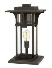 Manhattan Outdoor Pier Mount Light with Clear Beveled Glass in Oil Rubbed Bronze