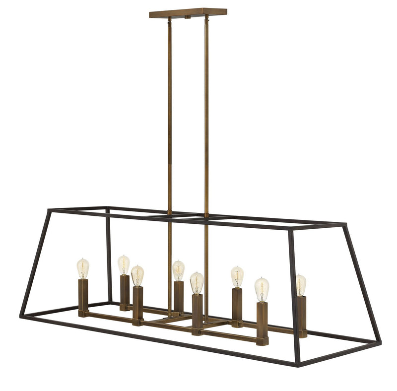 Fulton 8-Light Linear Chandelier in Bronze