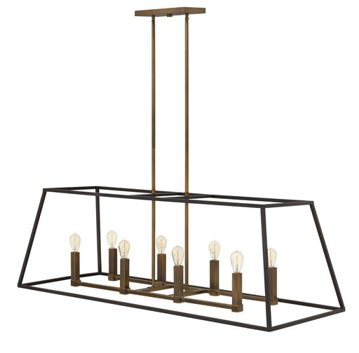 Fulton 8-Light Linear Chandelier in Bronze