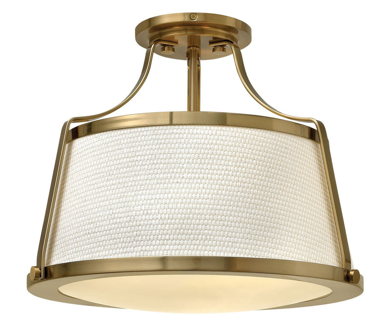 Charlotte 3-Light 16" Semi-Flush Mount in Brushed Caramel