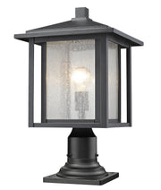 Aspen 1 Light 11" Outdoor Post Mount Fixture in Black, Pier Mount, 6" Base