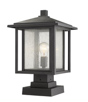 Aspen 1 Light 11" Outdoor Post Mount Fixture in Black, Square Pier Mount