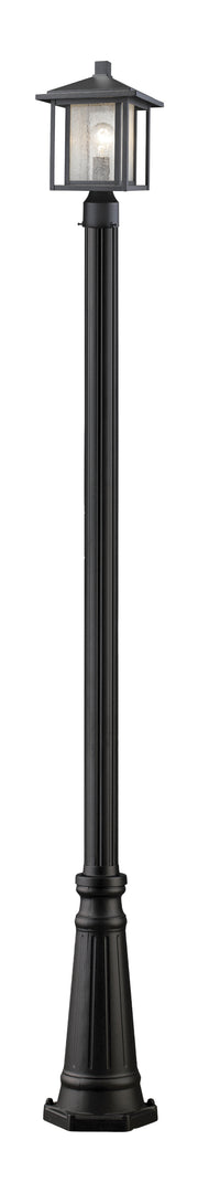 Aspen 1 Light 9" Outdoor Post Mount Fixture in Black, 96" Cast Post, 10" Base