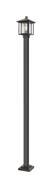 Aspen 1 Light 9" Outdoor Post Mount Fixture in Oil Rubbed Bronze, 96" Square Post