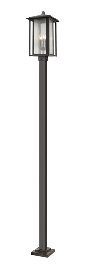Aspen 3 Light 11" Outdoor Post Mount Fixture in Oil Rubbed Bronze, 96" Square Post