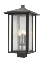 Aspen 3 Light 11" Outdoor Post Mount Fixture in Oil Rubbed Bronze, Post Top Only, Square Fitter