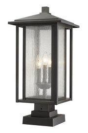Aspen 3 Light 11" Outdoor Post Mount Fixture in Oil Rubbed Bronze, Square Pier Mount