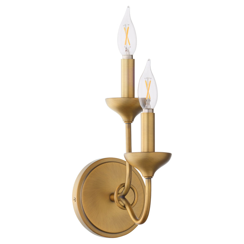Livingston 2 Light Wall Sconce in Brushed Brass
