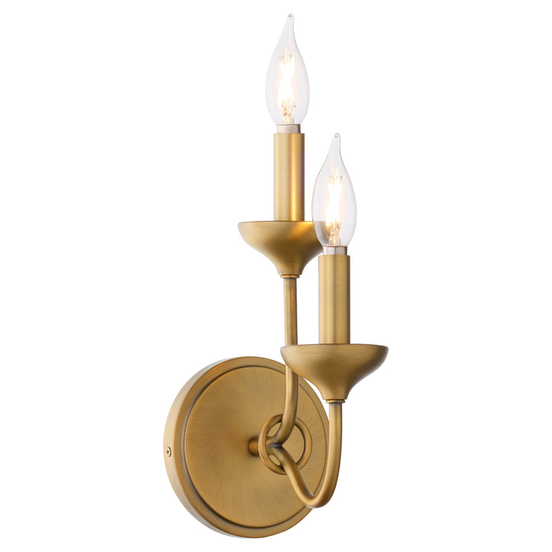 Livingston 2 Light Wall Sconce in Brushed Brass
