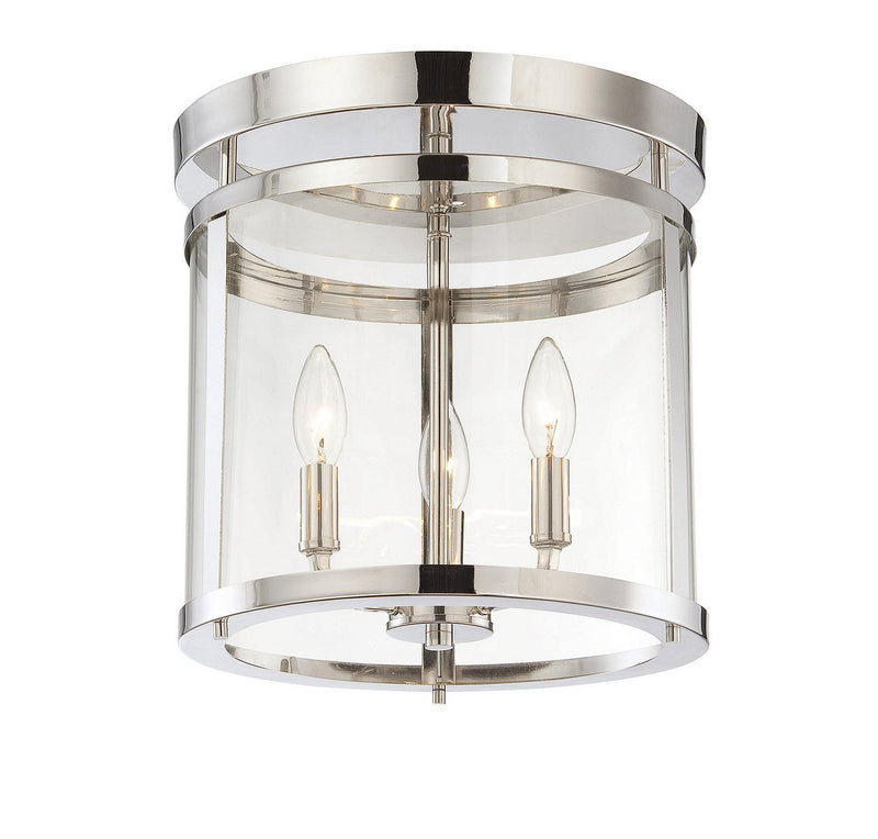 Penrose 3-Light Flush Mount in Polished Nickel