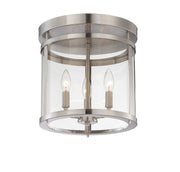 Penrose 3-Light Flush Mount in Satin Nickel
