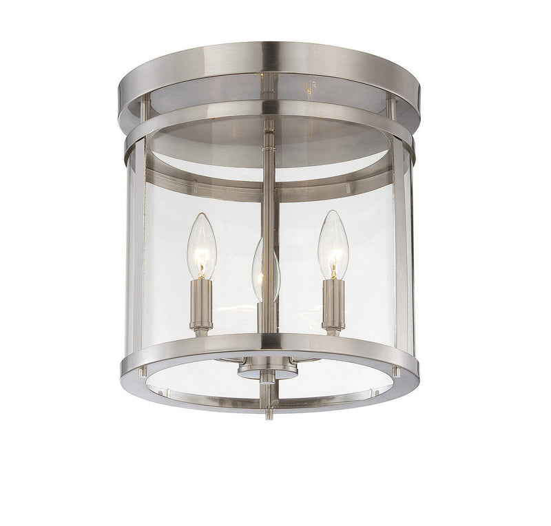 Penrose 3-Light Flush Mount in Satin Nickel