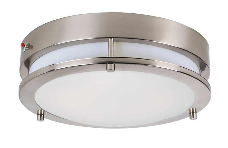 Linear LED Flush Mount with Emergency Backup in Satin Nickel