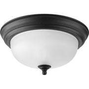Dome Glass - Alabaster One Light Flush Mount in Forged Black