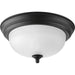 Dome Glass - Alabaster One Light Flush Mount in Forged Black