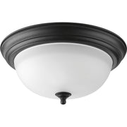 Dome Glass 2-Light Flush Mount in Forged Black