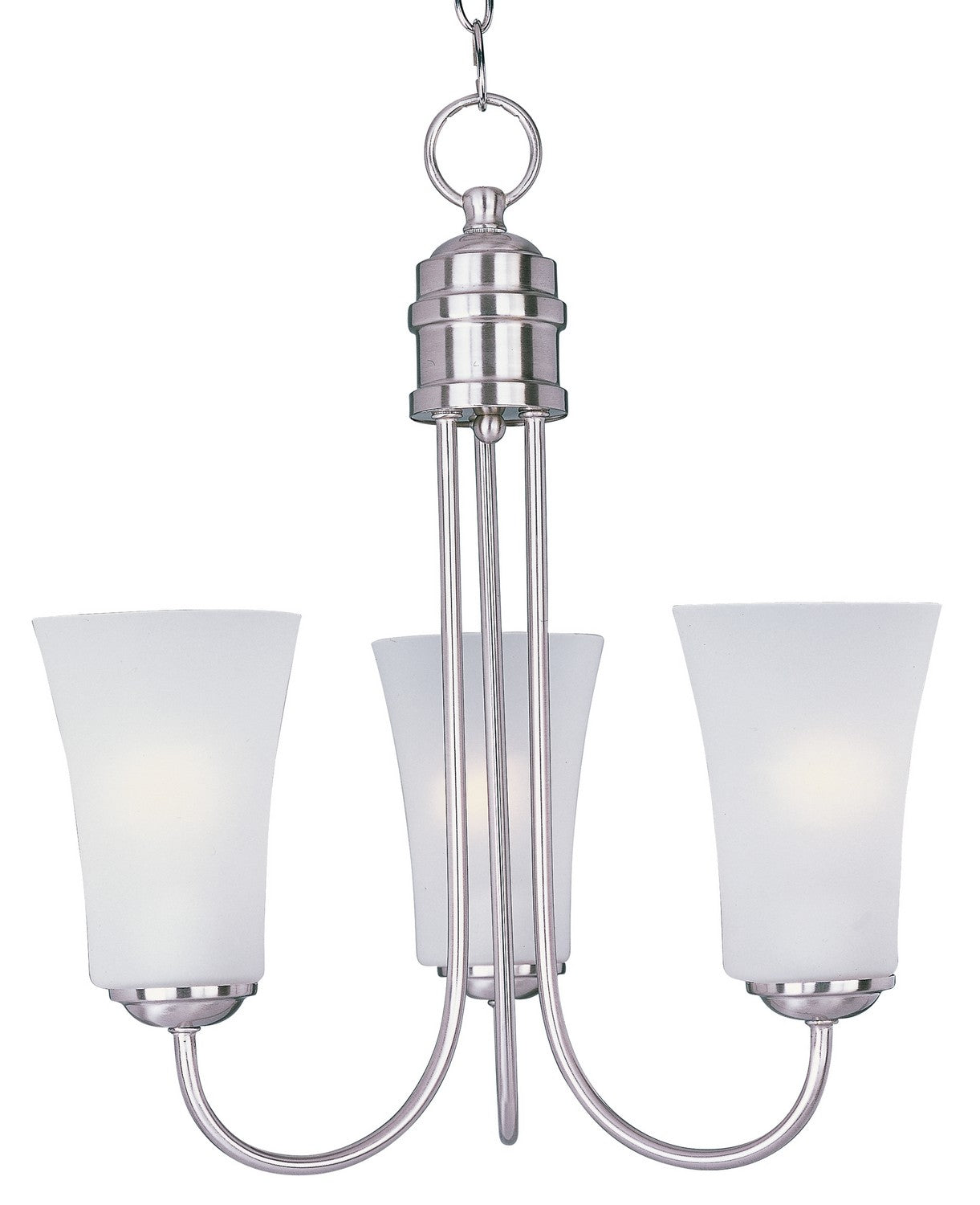 Logan Three Light Chandelier in Satin Nickel
