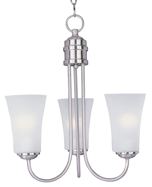 Logan Three Light Chandelier in Satin Nickel
